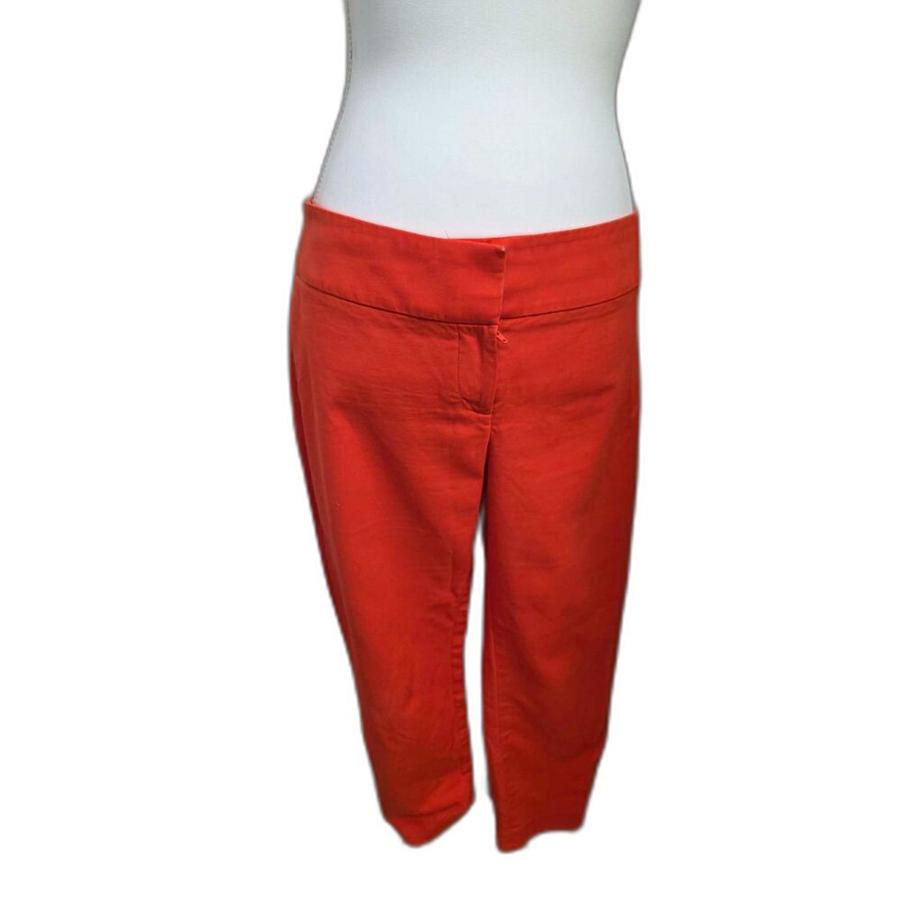 LOFT Women’s Orange Cropped Ankle Pants Slim Straight